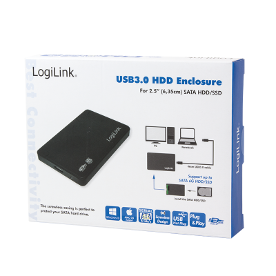 LOGILINK 2.5'' EXTERNAL ENCLOSURE USB 3.0 SCREWLESS